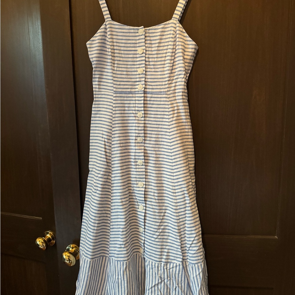 Nordstrom 1901 Blue and White Striped Midi Dress